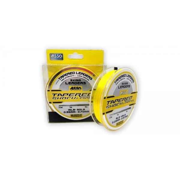 Asso Tapered Shock Leader 5x15m Yellow Fluo 0,35-0,70mm 1 Asso Tapered Shock Leader 5x15m Yellow Fluo 0,35-0,70mm